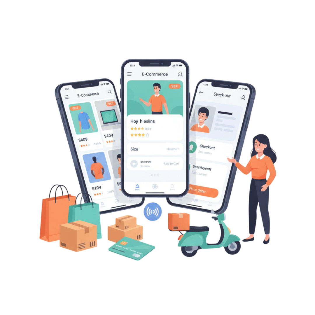 E-commerce app illustration